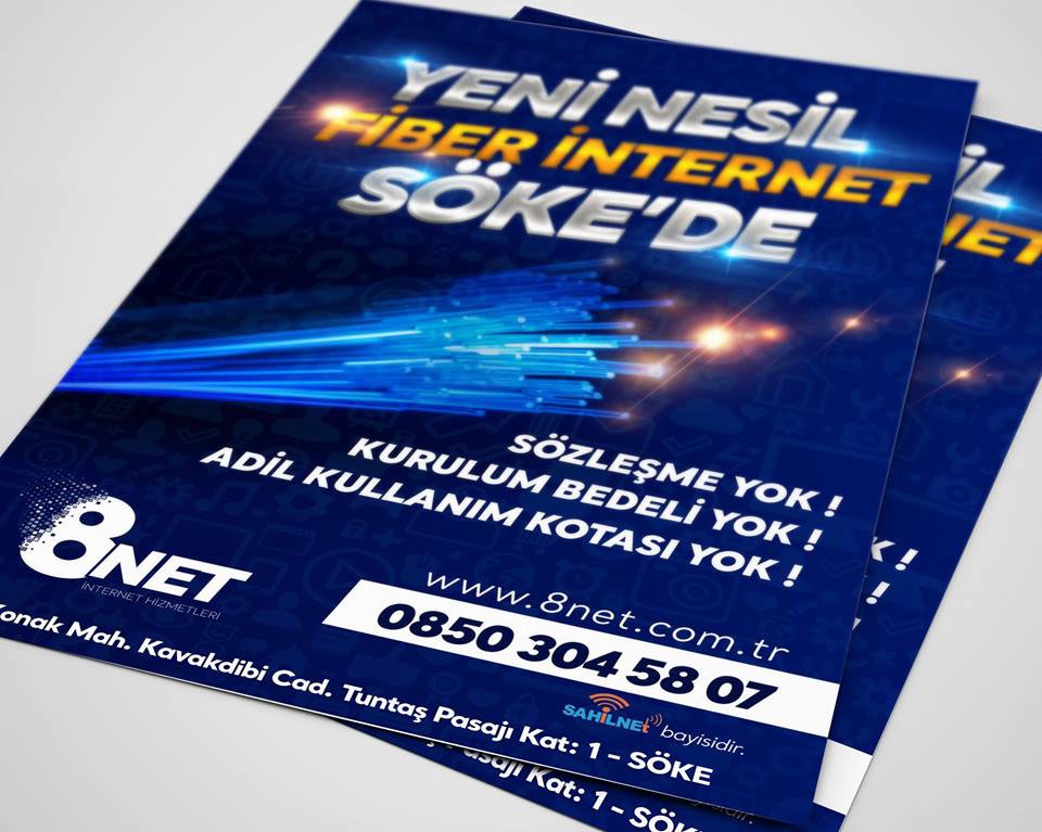8net Internet durak reklam Outdoor reklam el ilanı flyer poster fiber