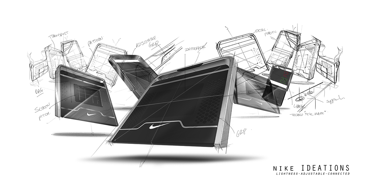 wacom sketch Render rendering shoes footwear car concept bag table product design adidas Salomon Nike