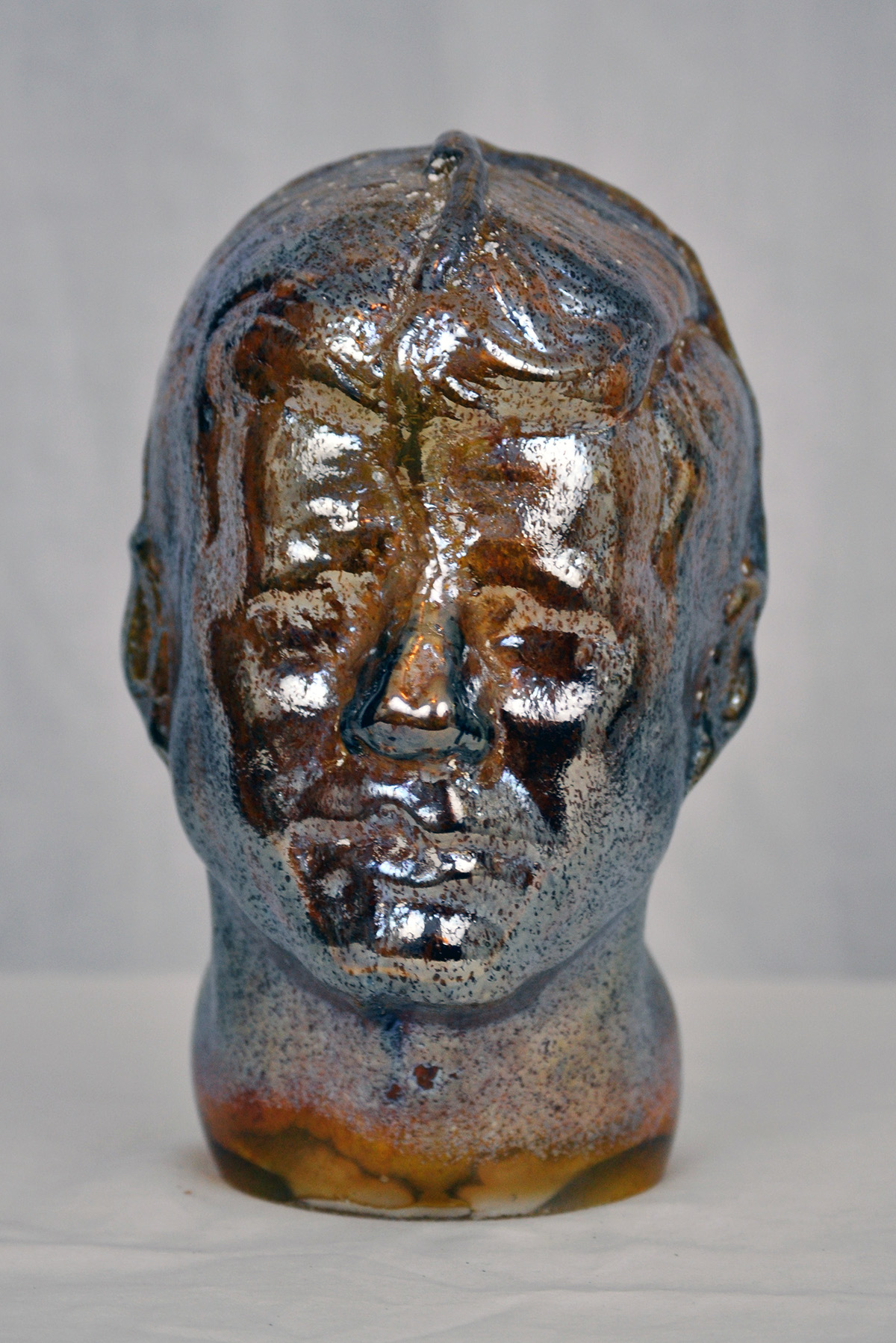glass glassblowing hot glass kennedy President Kennedy JFK bust portrait figure face