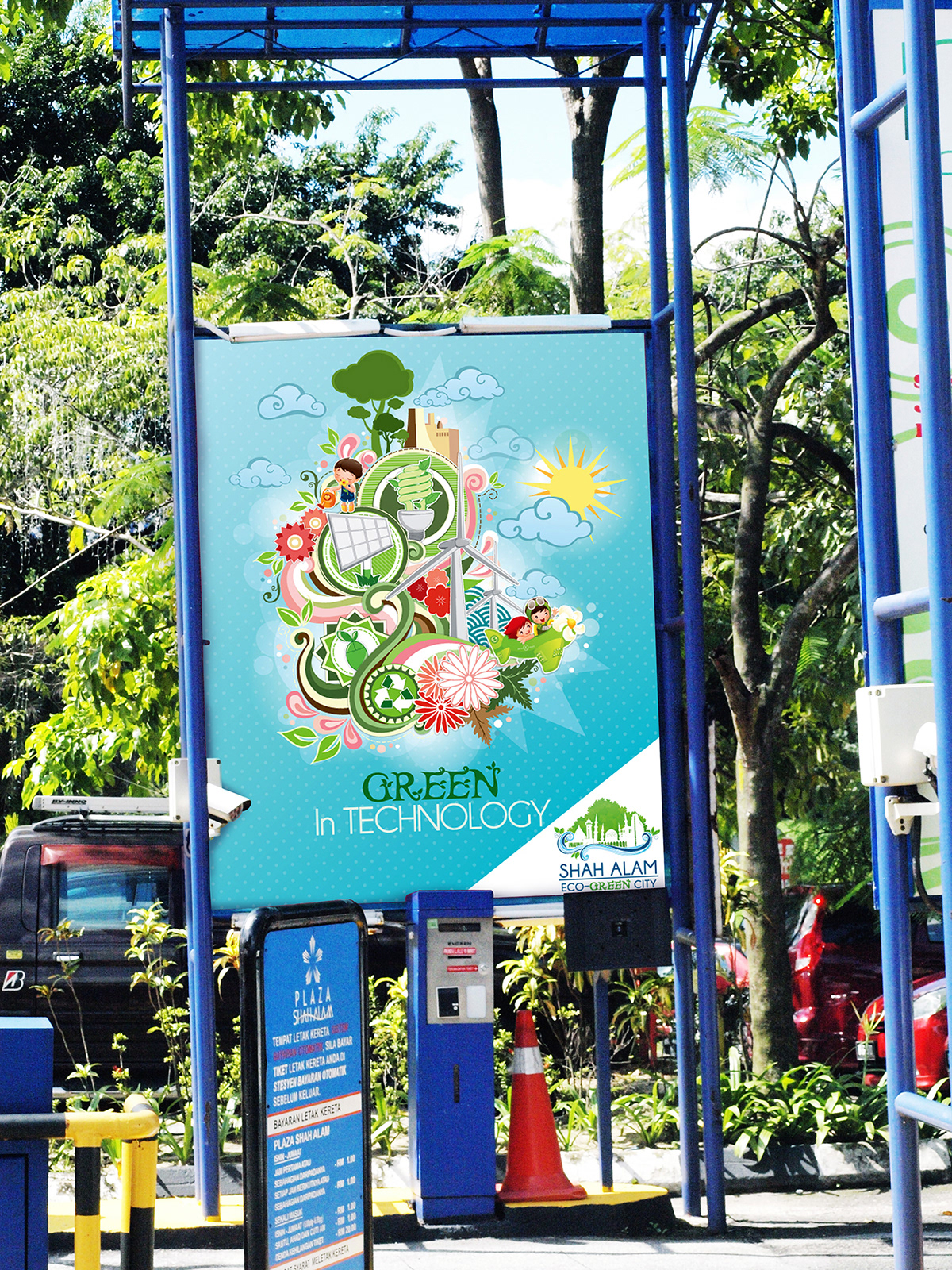 shah alam Eco-green city Vector Illustration City branding