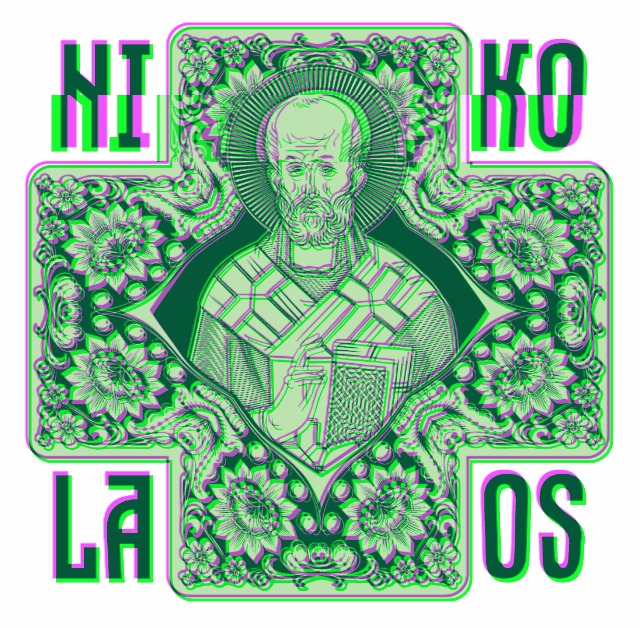 Saint Nicholas of Myra russian Khohloma Nicholas saint Paul Loboda хохлома   гжель krita inkskape
