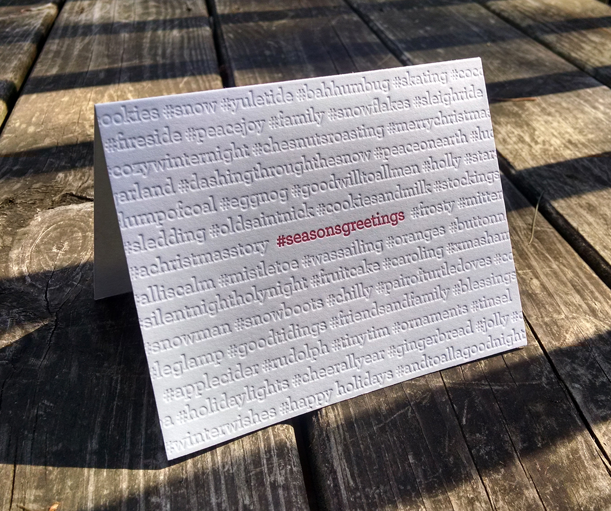 letterpress blind deboss holiday card greeting card company greeting card artisan letterpress Printing print heidelberg typography  