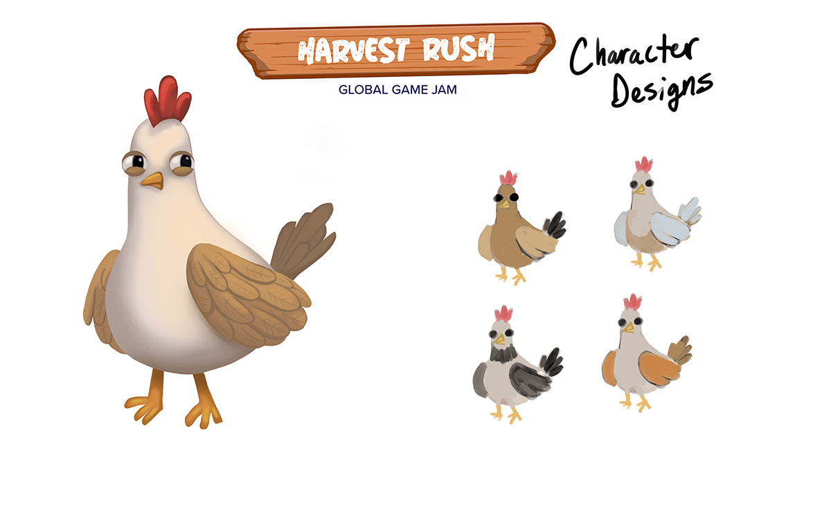 Character design  Game Art globalgamejam harvest rush mobile game art mobile gaming Prop Designs Video Game Design Visual Development