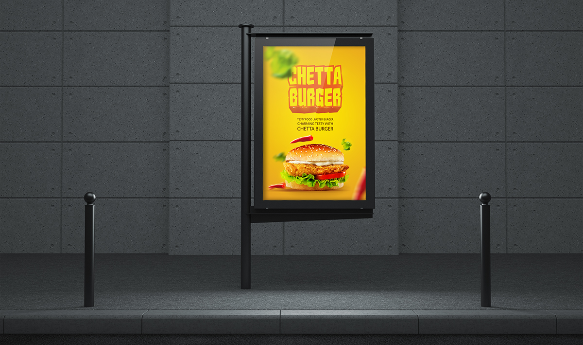 logo identity branding  design mockups chetta burger free brochure template