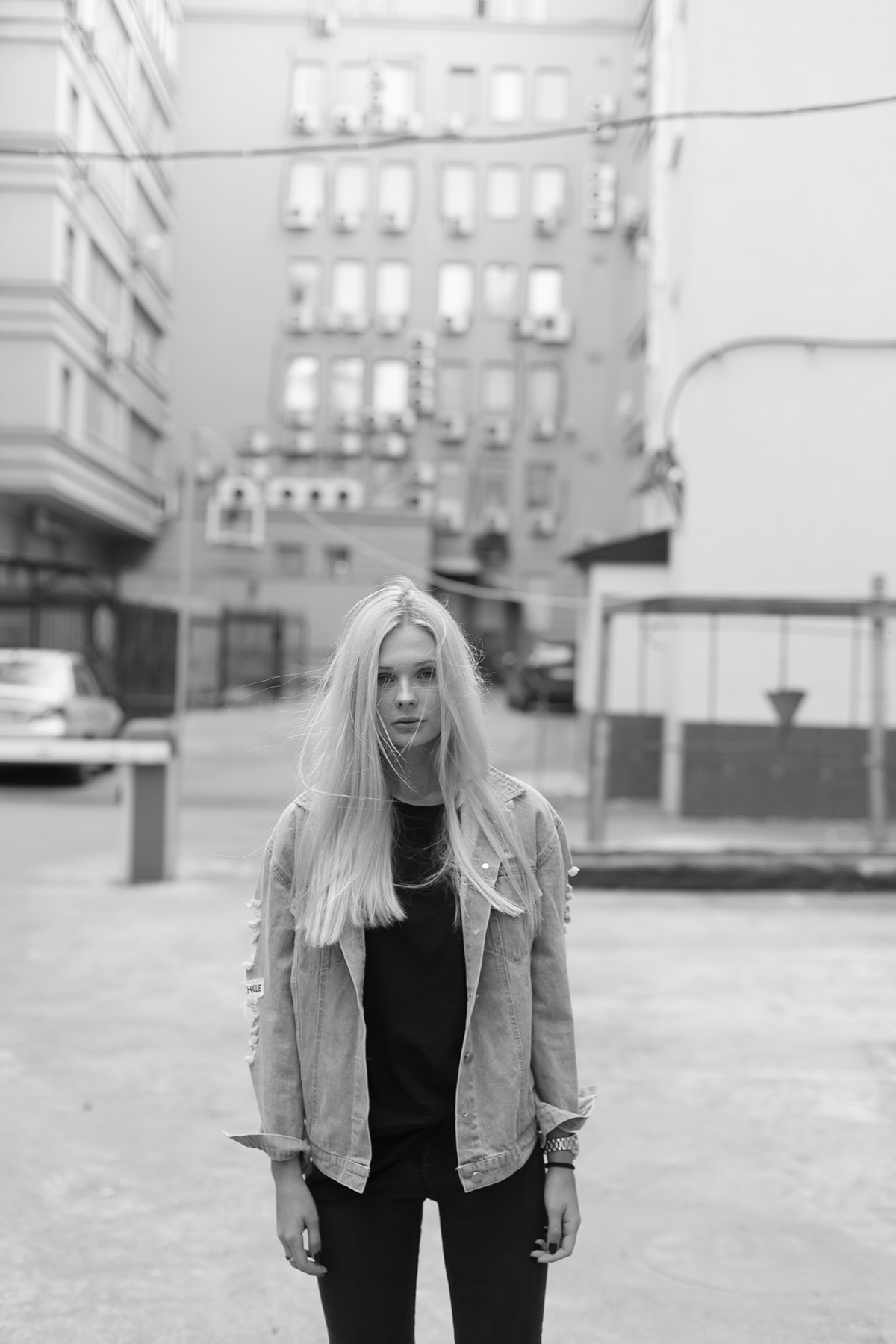 Photography  Street girl black and white portrait Lookbook
