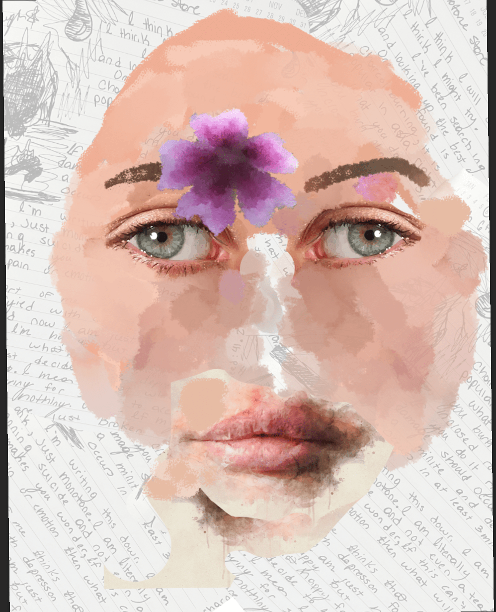 anxiety concept Digital Art  painting   portrait visual identity woman