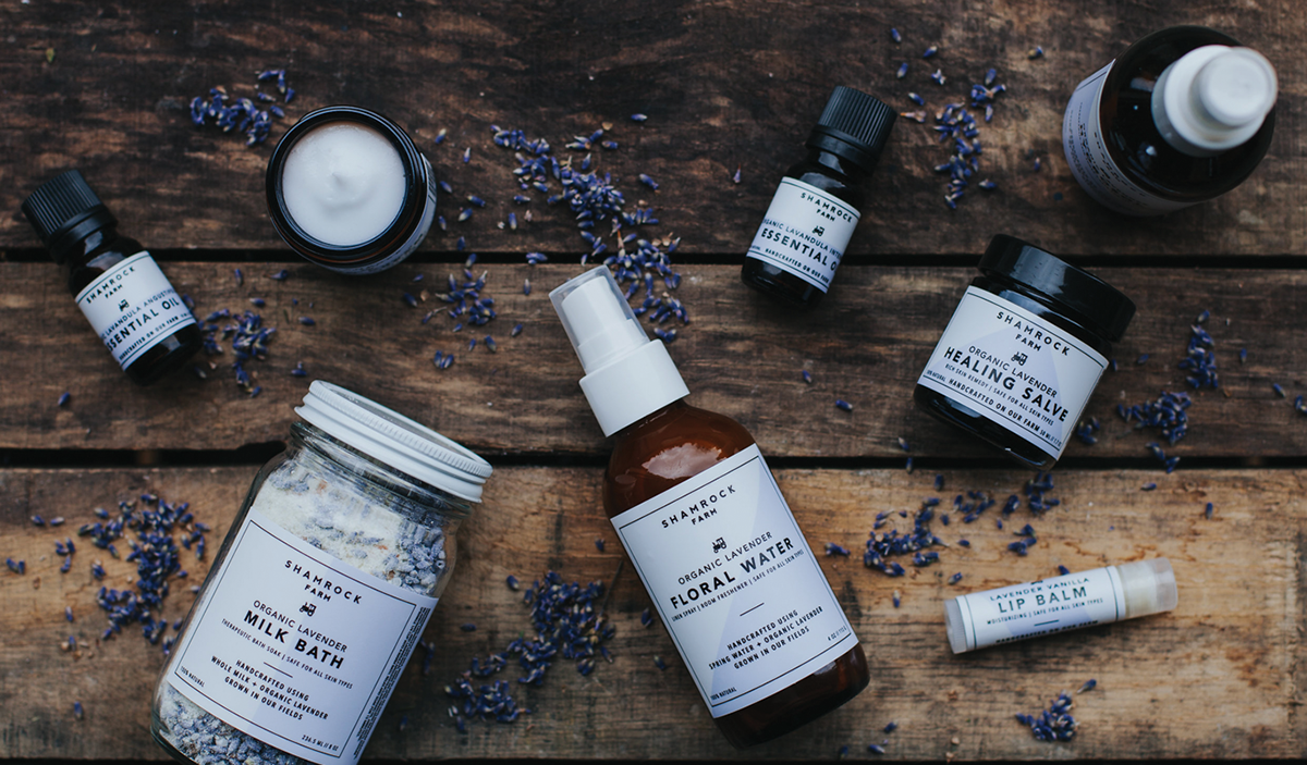 branding  Packaging organic skincare beauty lavender minimal small batch lotions vancouver island