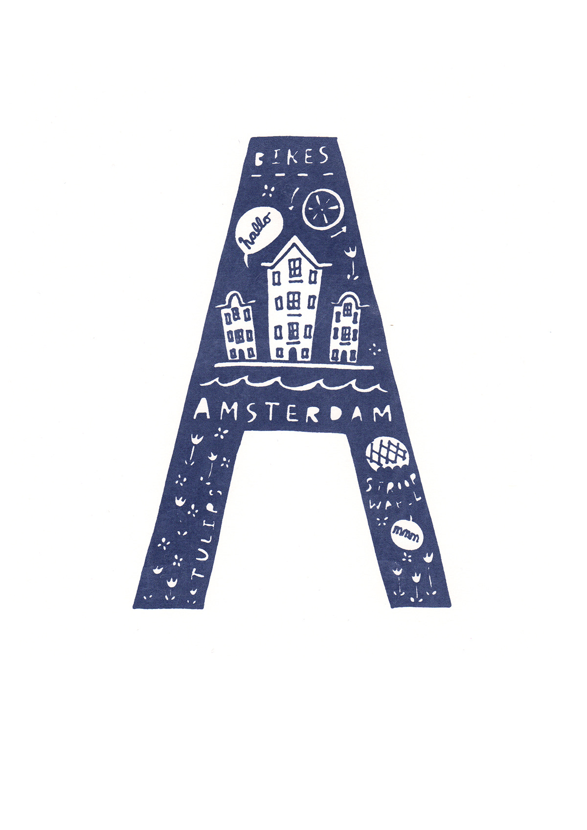 alphabet screenprint Cities Europe