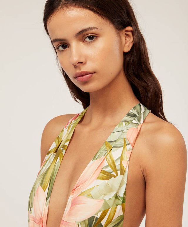 Tropical flower floral print design pattern textile design  bikini swimwear
