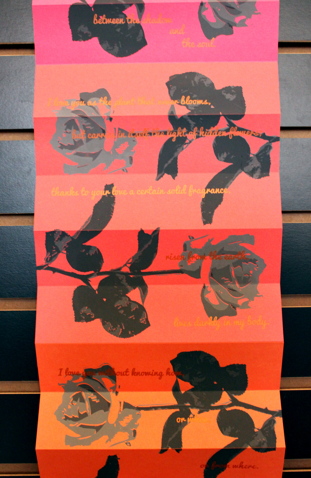silkscreening Serigraphy artistbook pabloneruda   sonnet poem seniorthesis SeniorProject  