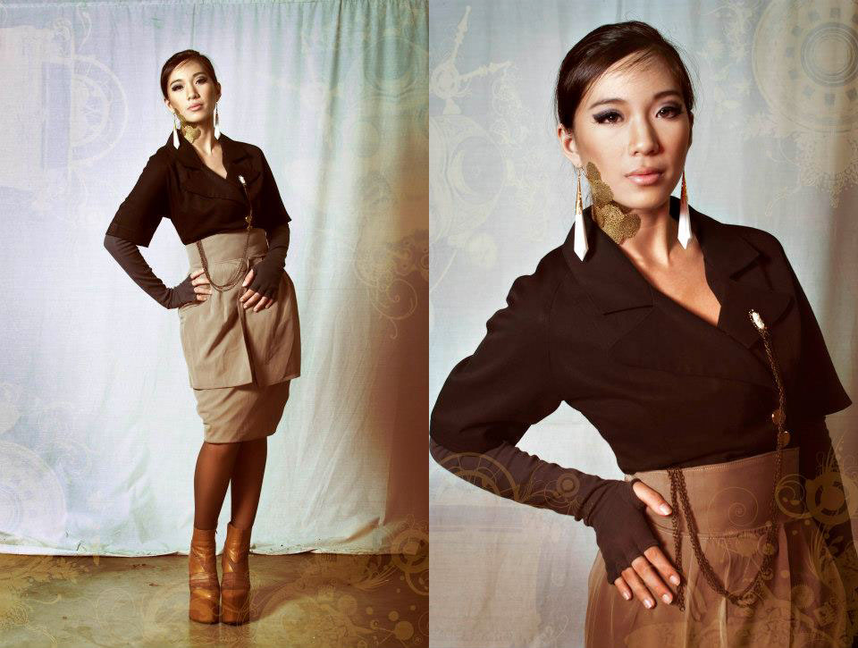 styling  college cafa cebu pageant Contestants STEAMPUNK vintage stripes lines science fiction Theme photoshoot