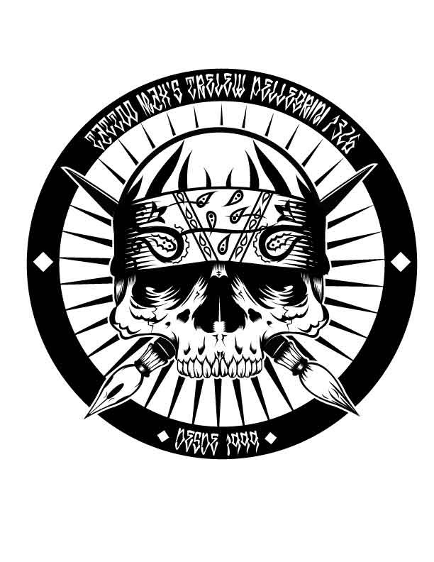 tatto logo skull pincel Shit