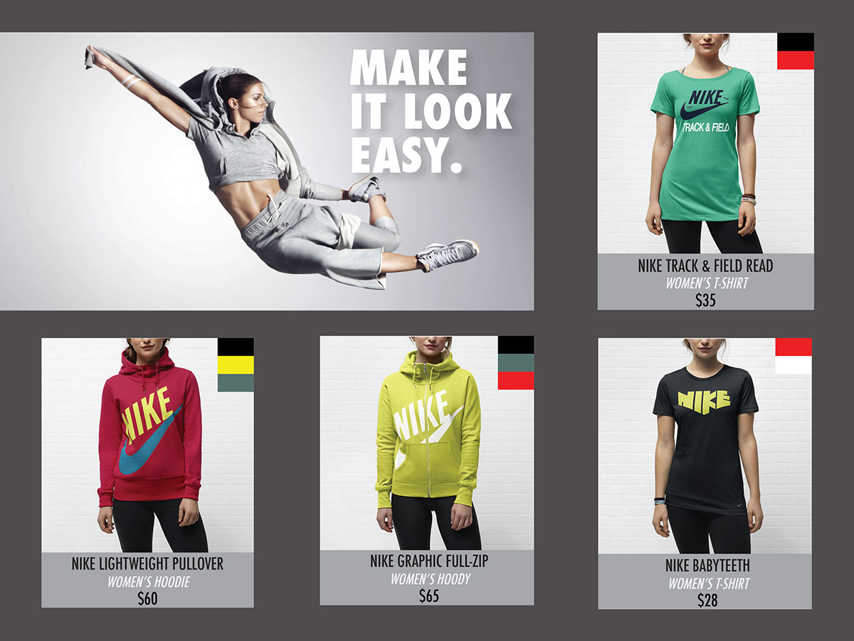 iPad Nike catalog design women