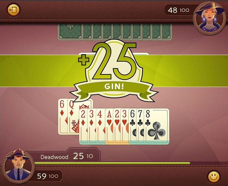Game Art UI ILLUSTRATION  ux card game gin rummy unity Games