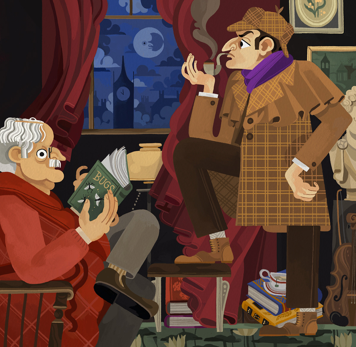 bookillustration characterdesign fanart holmes ILLUSTRATION  literature Sherlock sherlockholmes watson