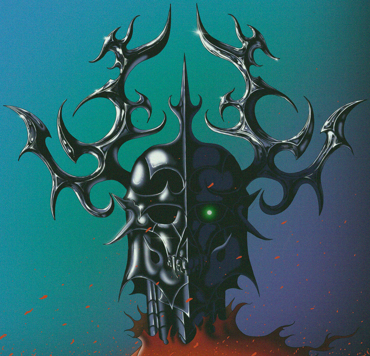 Armor Character color digital Drawing  fantasy graphic ILLUSTRATION  Procreate skull