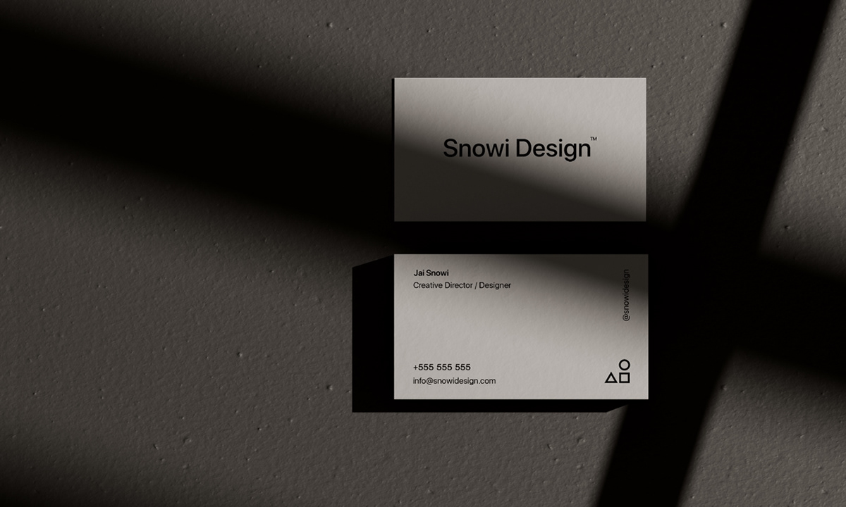 minimal black dark Moody business card Mockup download shadow