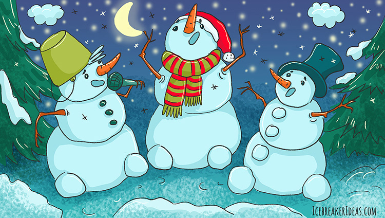Snowmans sing Christmas carols