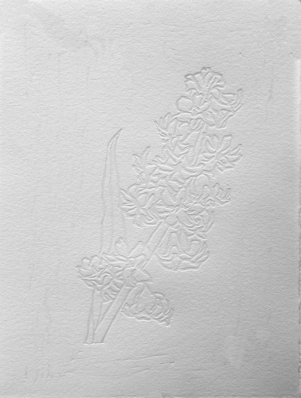 printmaking relief print self portrait linocut print block print embossment Flowers