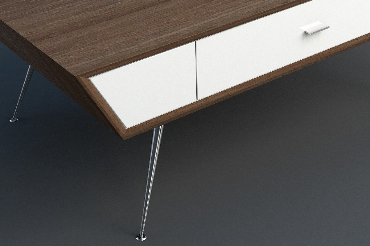 furniture table coffee table 60s Interior walnut stainless steel Retro wood metal