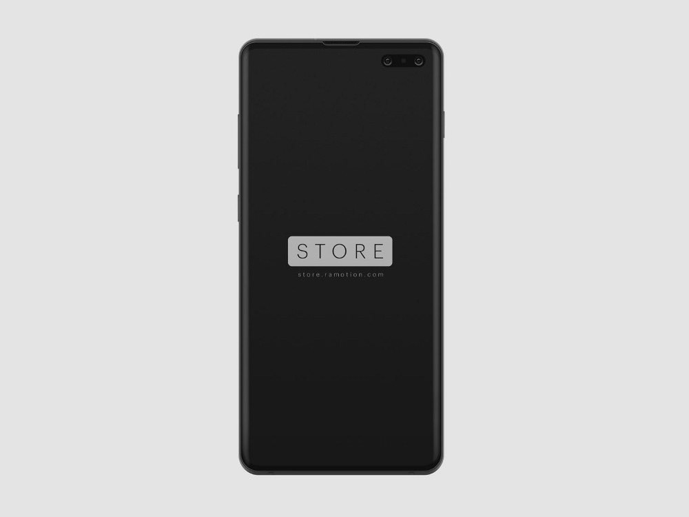 Free Black Frontal Samsung Galaxy S10+ Mockup