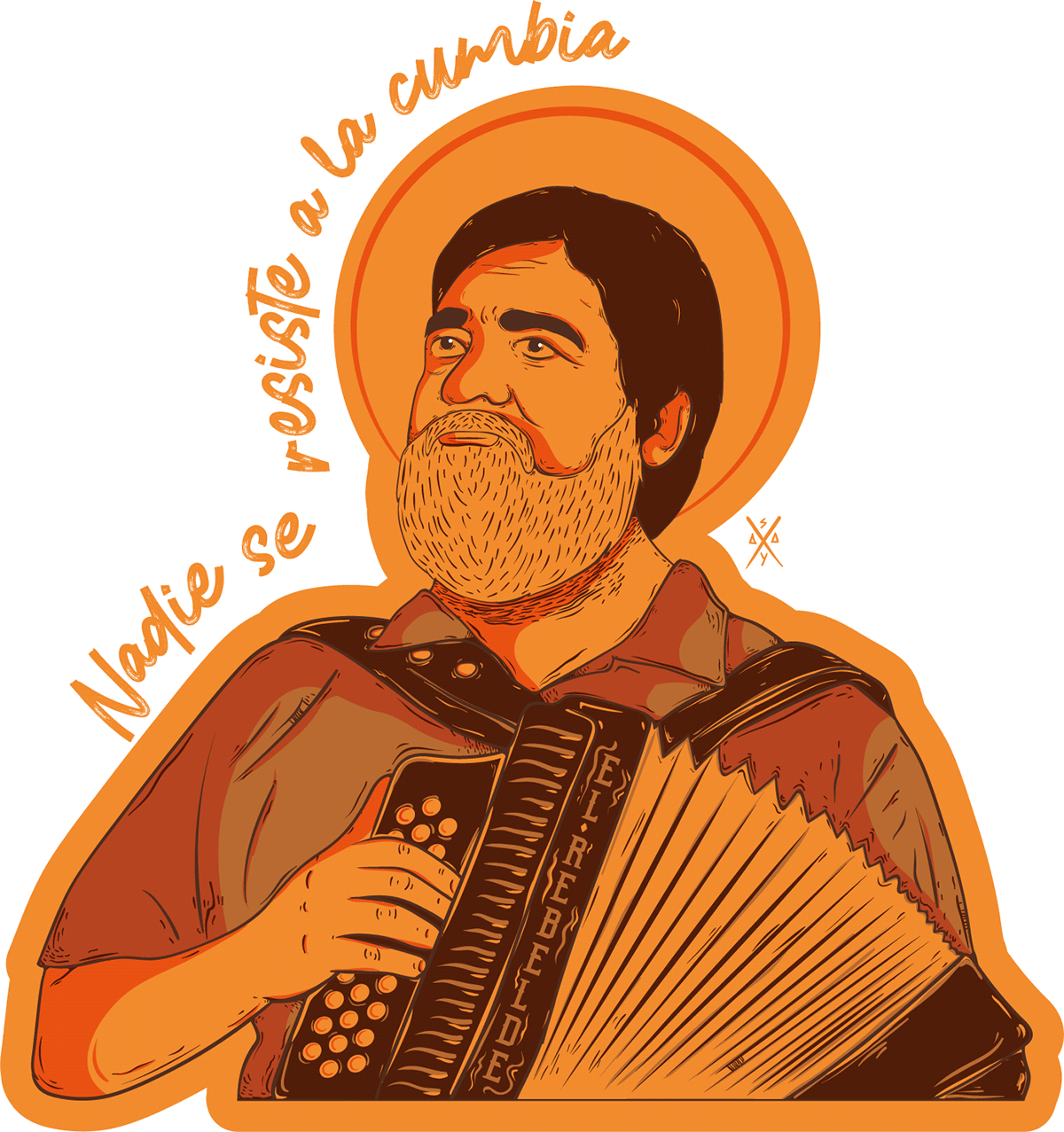 celso piña cumbia acordeon music musica vector ILLUSTRATION  Character mexico