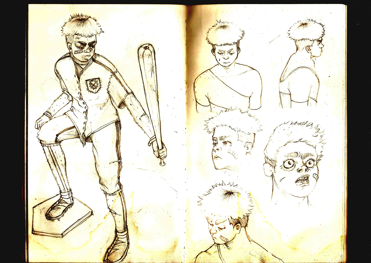 sketch doodles Character Drawing  notebook pencil sports manga story basics