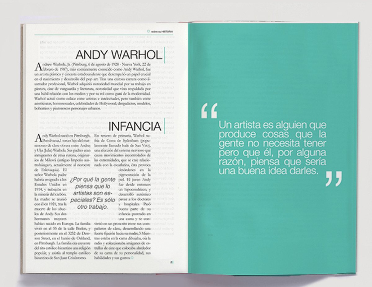 Andy Warhol  editorial design  book editorial grid