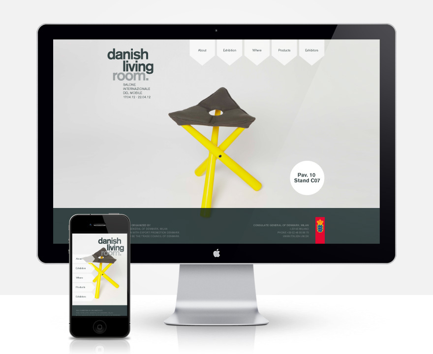 Interior furniture danish  Denmark milan Website mobile site Exhibition 