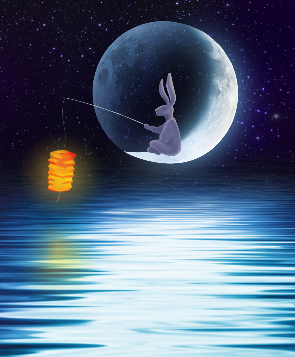 Conde group Mid-Autumn Festival e-card creative card design rabbit moon