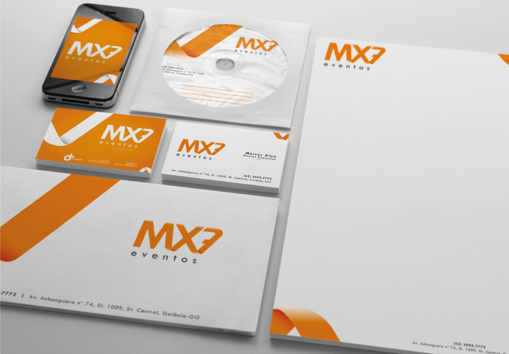 mx7 eventos marca redesign papelaria shows identidade visual