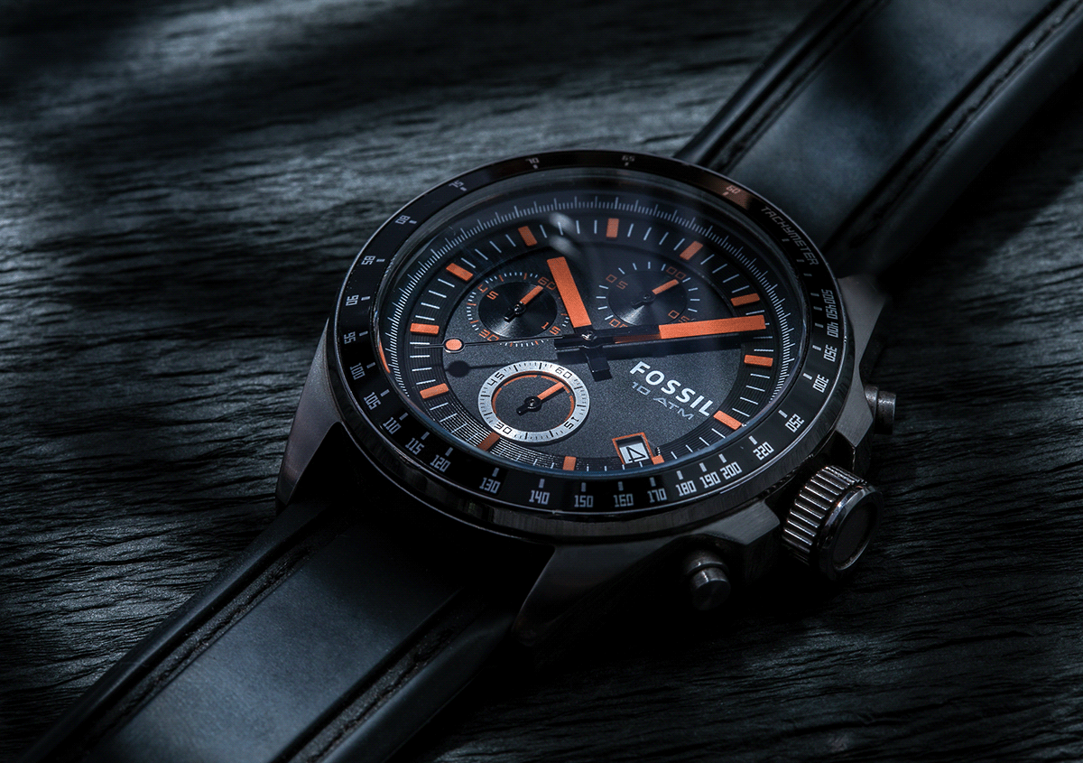 watch Fossil Product Photography Advertising  photoshoot Photography  photographer Watches dark black theme