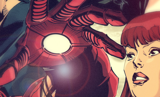 iron man pepper  Dr. Doom illo  digital  art  TOny Stark comics cartoon Character design