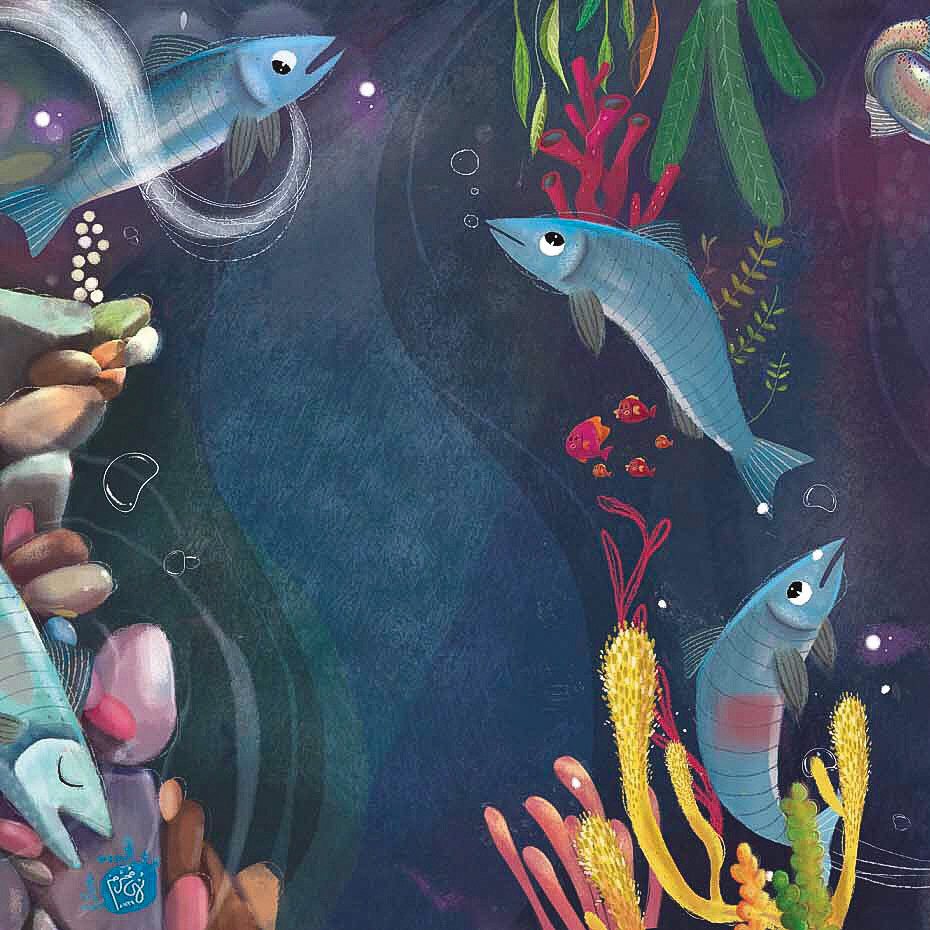 ILLUSTRATION  digitalart wacom fish story bookart boy inspiration
