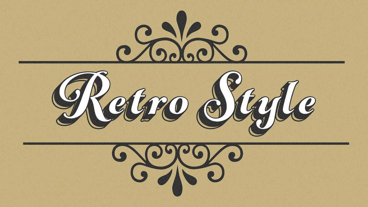 Retro vintage Style effect old shape type decorative