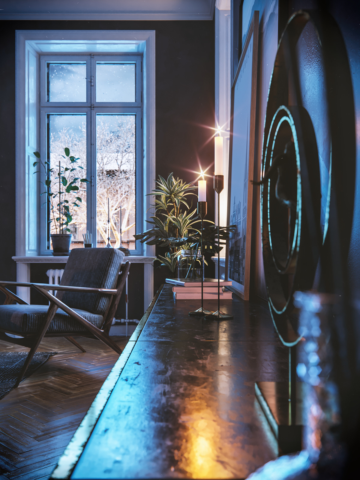 corona rendering 3ds max Svartensgatan Interior interior design  Sweden Stockholm Scandinavian 3D