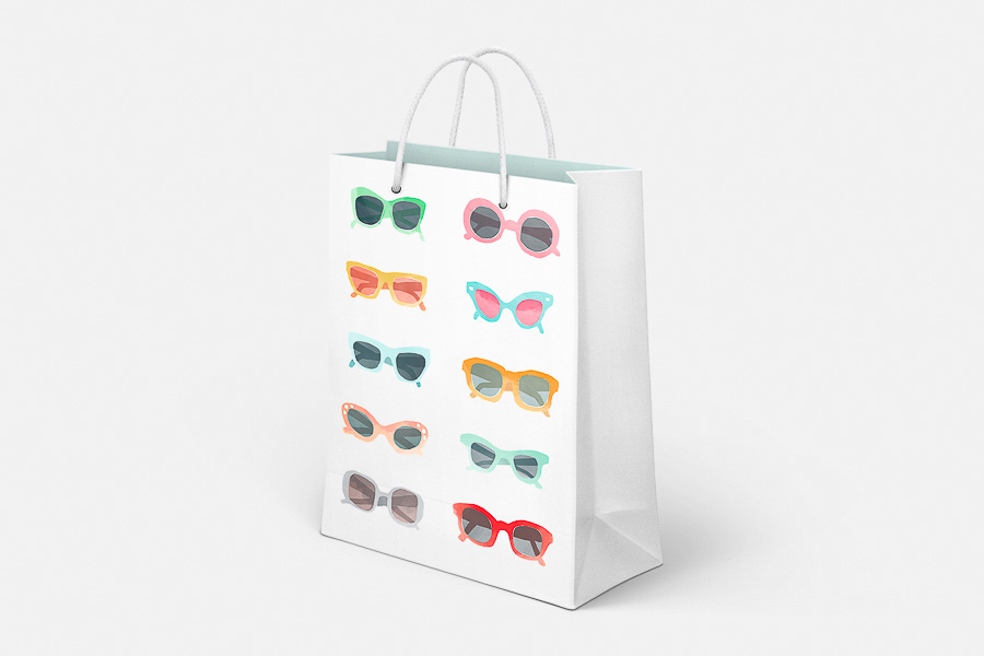 summer Gift Market greeting card design surface design Sunglasses HAND LETTERING