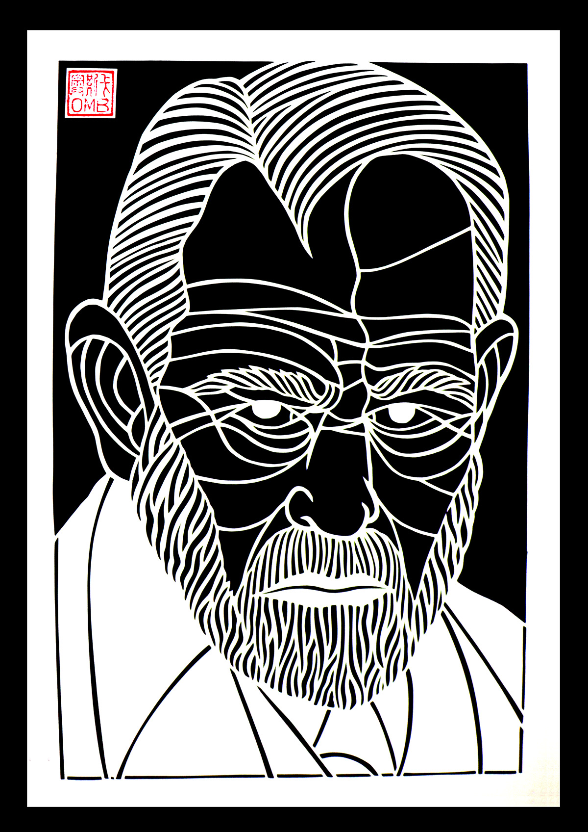 papercraft paperart papercut craft Sigmund Freud psychology neurology papercutting French psychoanalyst french psychology