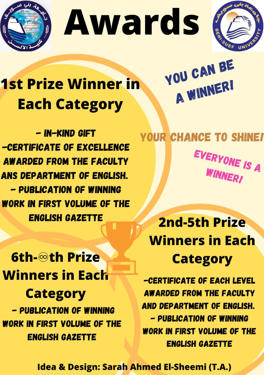 magazine contest writing  جامعة بني سويف Alsun beni-suef writing competition قسم إنجليزية