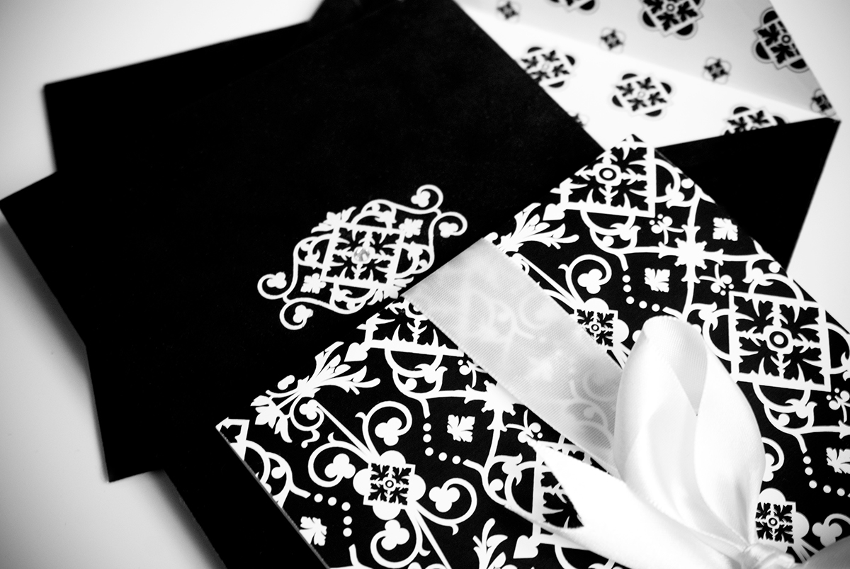 Invitation wedding card postcard Victorian art concept pattern Patterning Original black White exclusive Style vintage