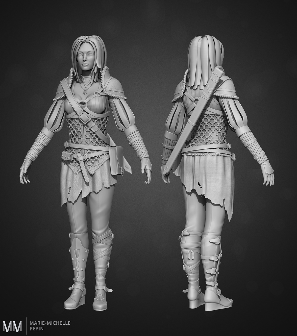 warrior Zbrush Character Armor video game Sculpt