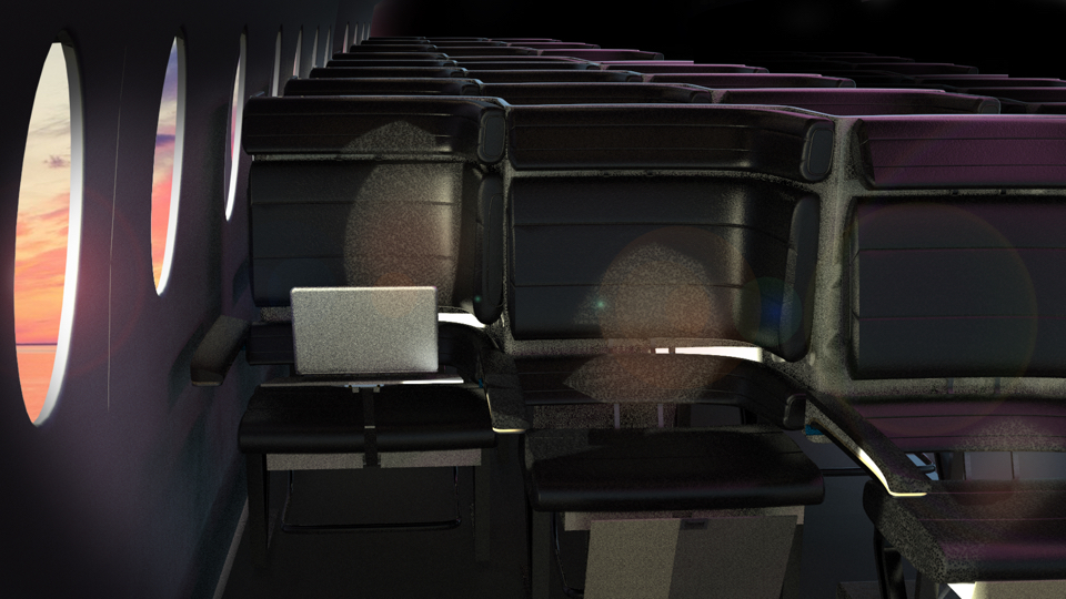 airline Travel Airplane Seat storage connectivity virgin america staggered shared spaces
