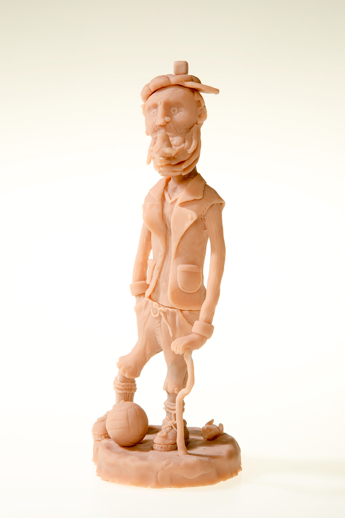 sculpey sculpture football player Character weird sparrow bird