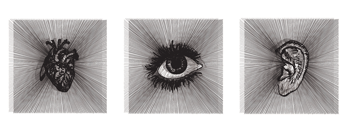 A STRANGE KIND OF BEAUTIFUL matters of the heart eye ear illustrations Erica Fontana