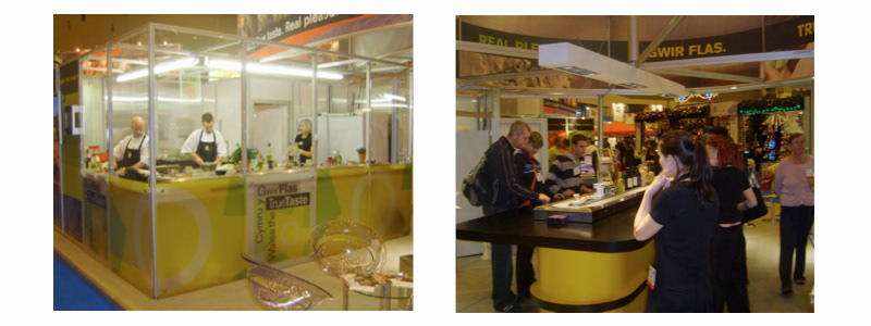Food Exhibitions 3Dimensional Design refrigeration Food Producers Audio Visual lighting Hire Furniture Octonom foamex plants Penarth cardiff wales Welsh Assembly Government alimentaria SIAL Anuga IFEX Royal Welsh Agricultural Show Royal Show Stonleigh
