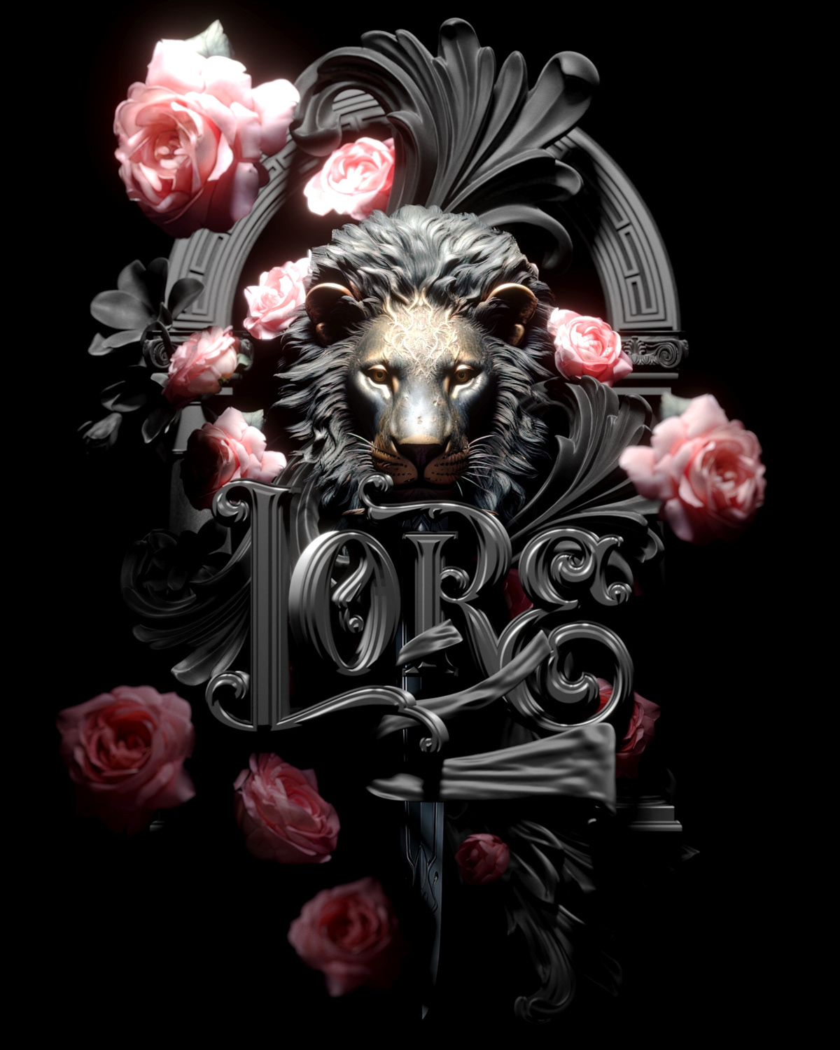 flower book cover typography   Digital Art  lion cover artwork