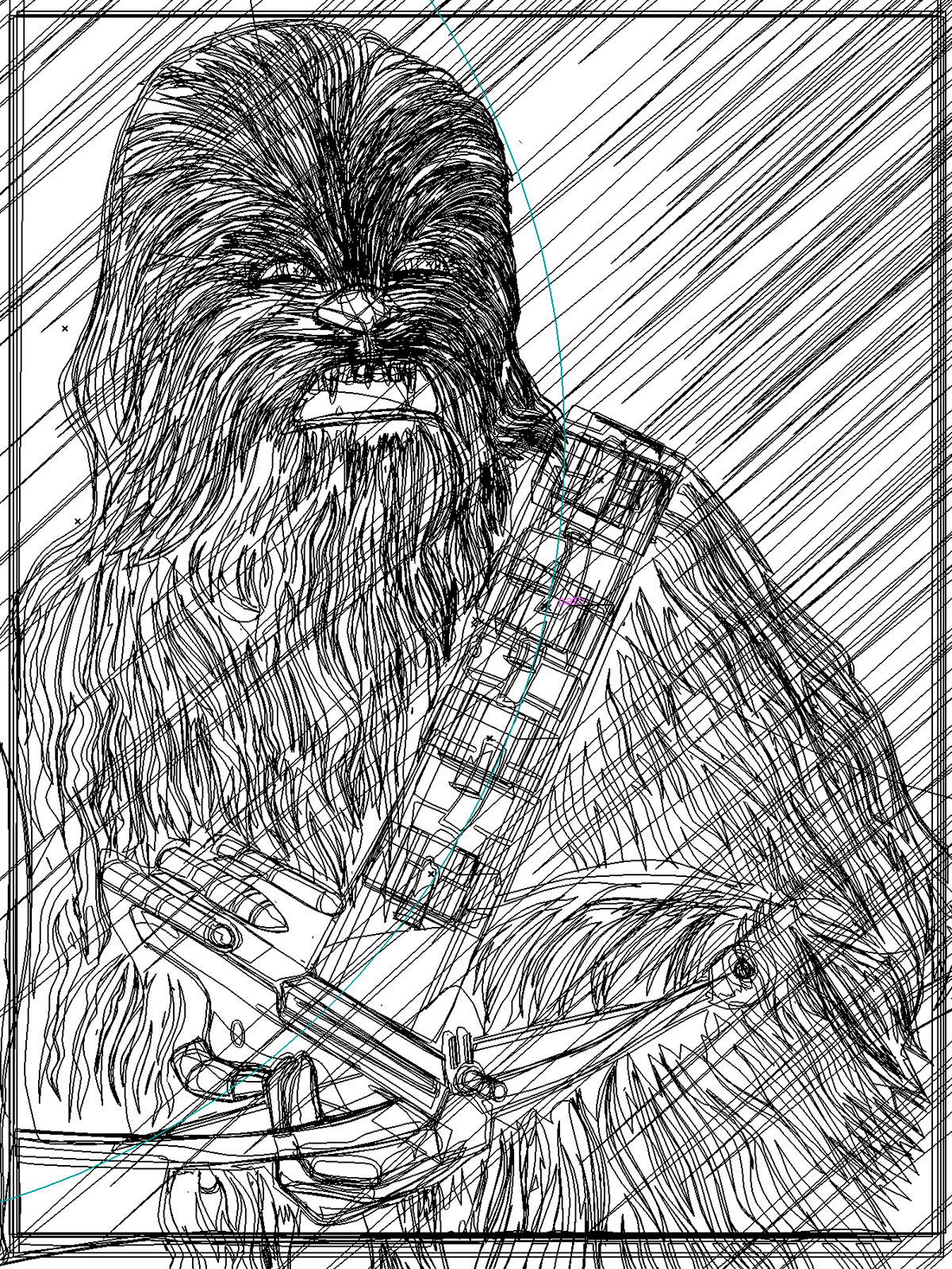 chewie star wars Chewbacca hans solo adobe illustrator Wookie Fan Art