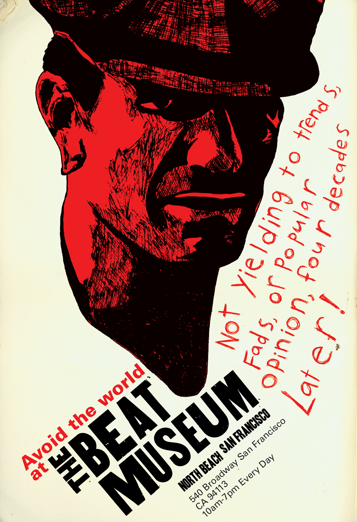 beats William S. Burroughs Jack Kerouac allen ginsberg posters museum advertisement