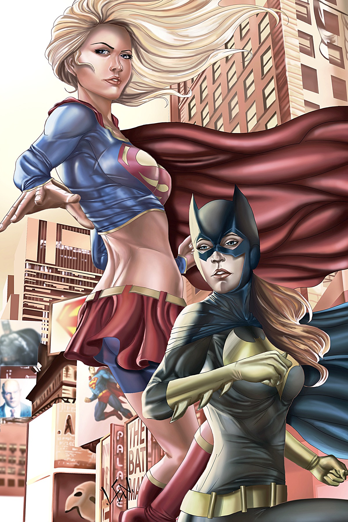 Supergirl Batgirl dc dccomics superman batman.