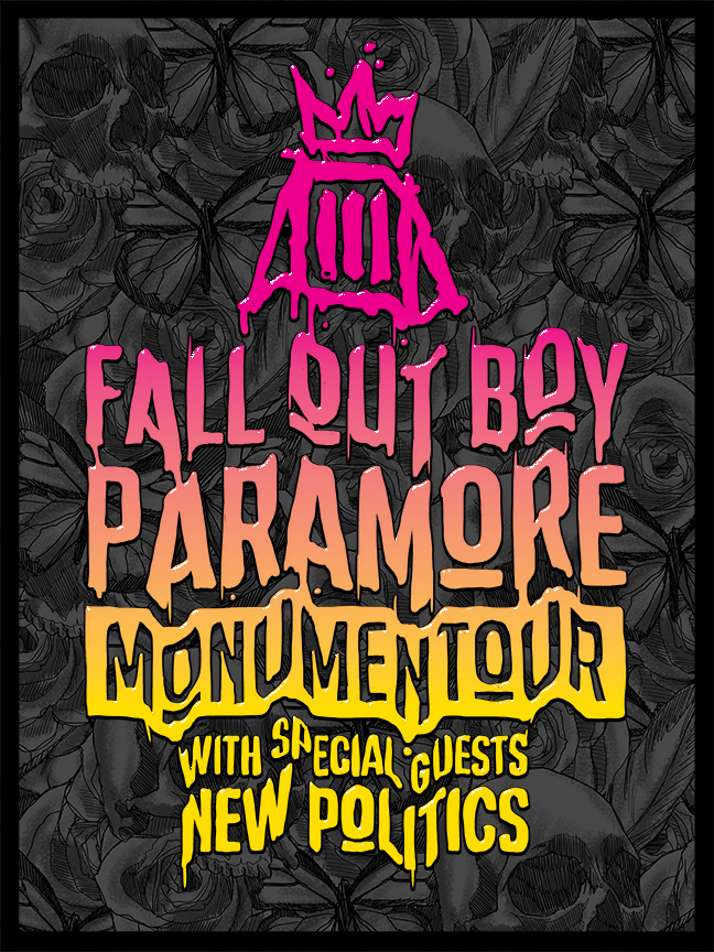 fall out boy paramore monumentour gig poster